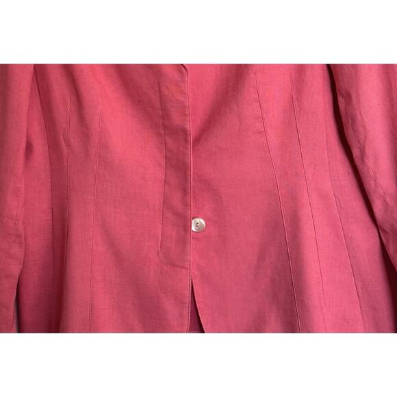 Talbots Blazer 8P Linen Blend Stretch Melon Light Academia Corpcore Classic core - Picture 3 of 6